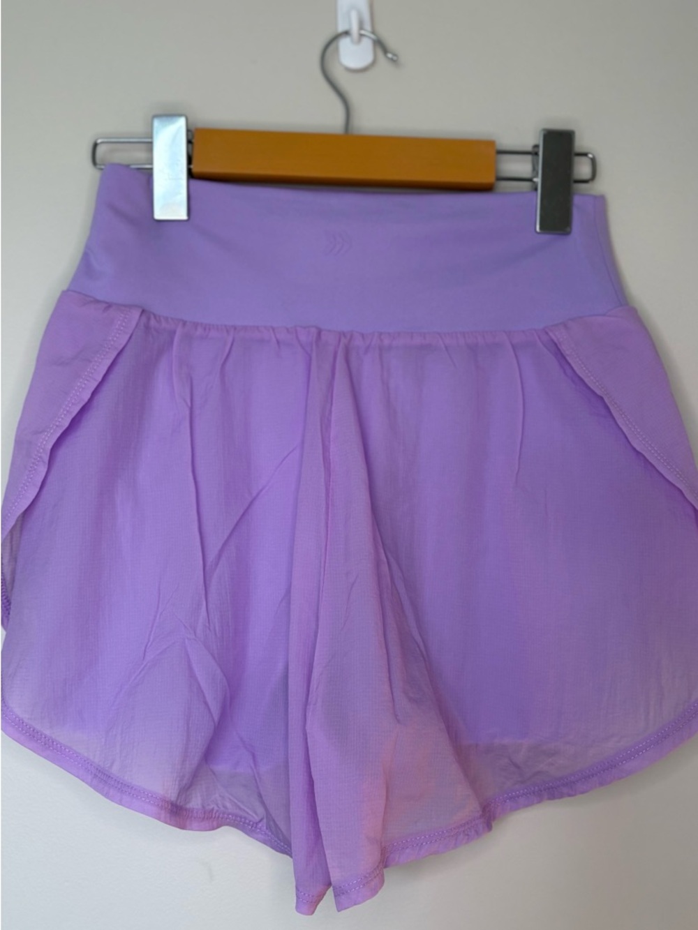 Lilac Purple High-Waist Athletic Shorts - Women